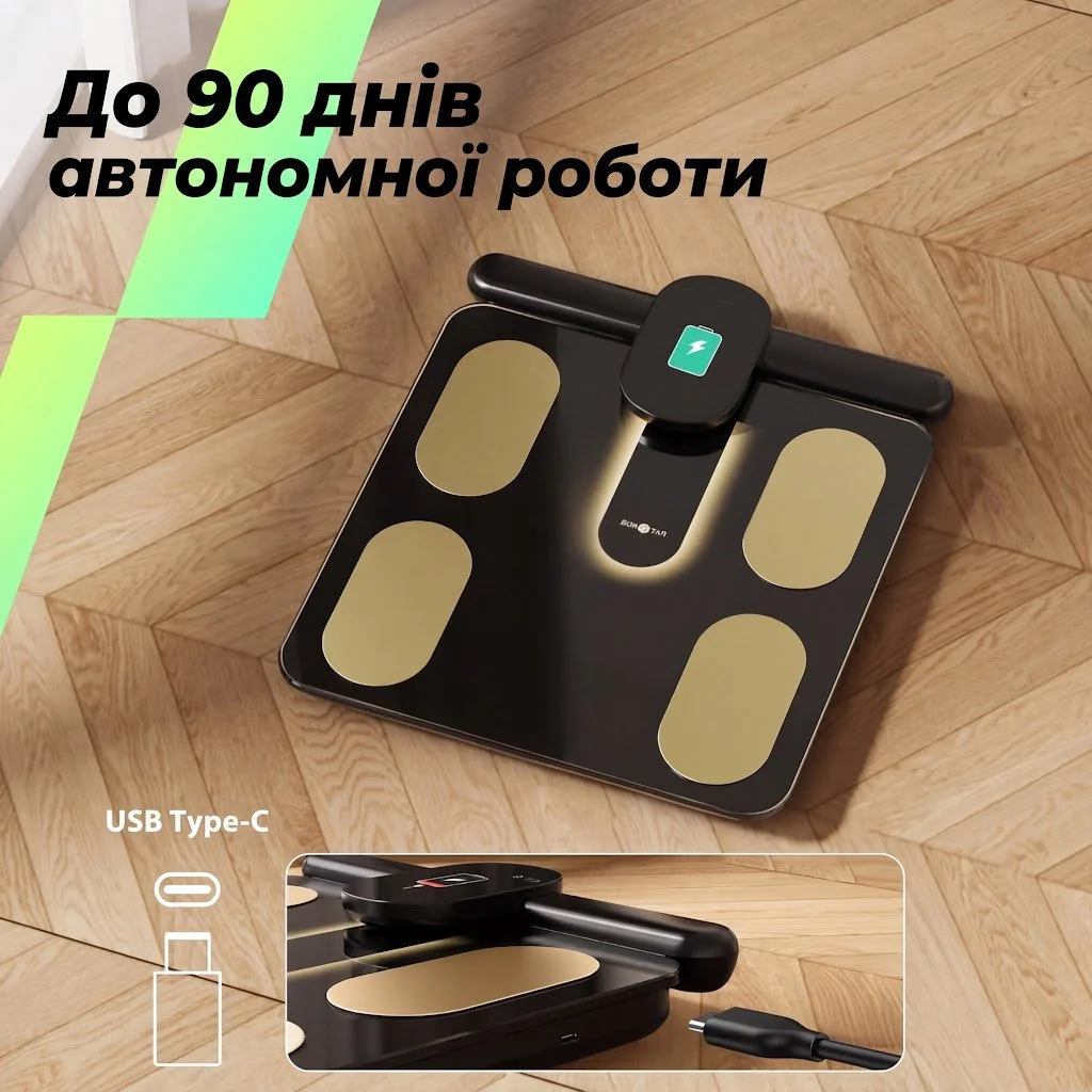 Напольные умные весы RunSTAR FG2305 / С анализатором тела / Bluetooth / Черный, фото №5