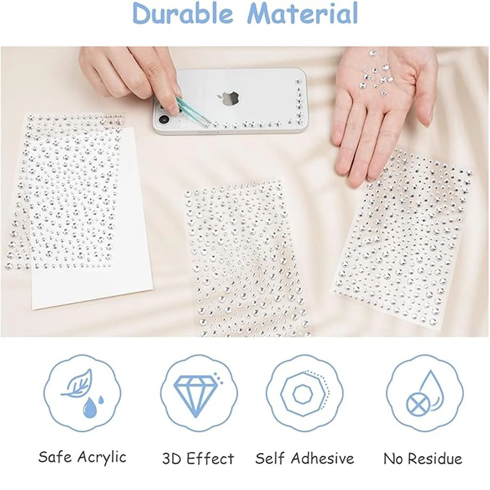 Наклейки со стразами 4 листа, фото №5