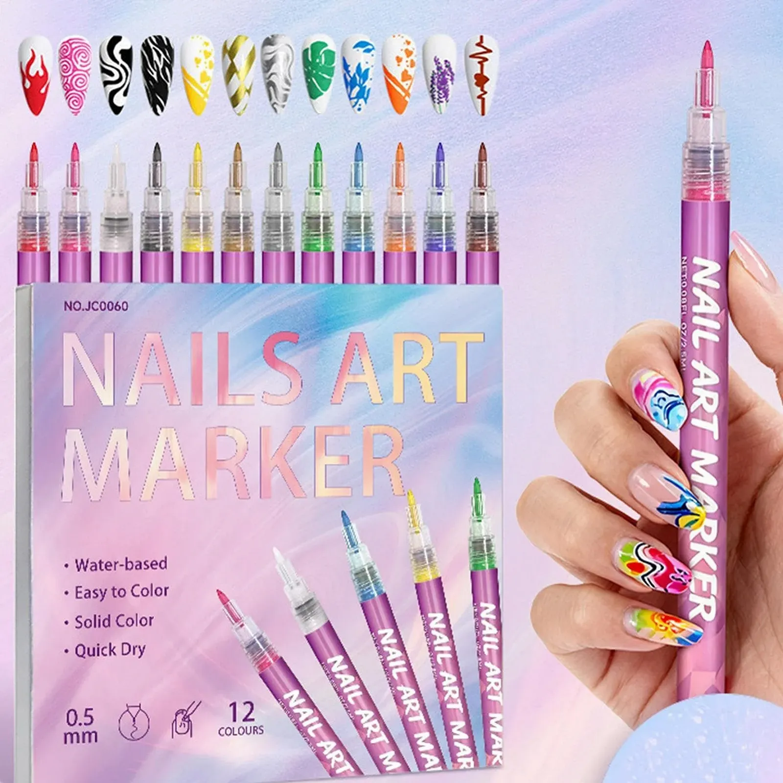 Nail Marker Fine Tip 0,5 мм ручка-лайнер для рисунков и контуров, фото №4