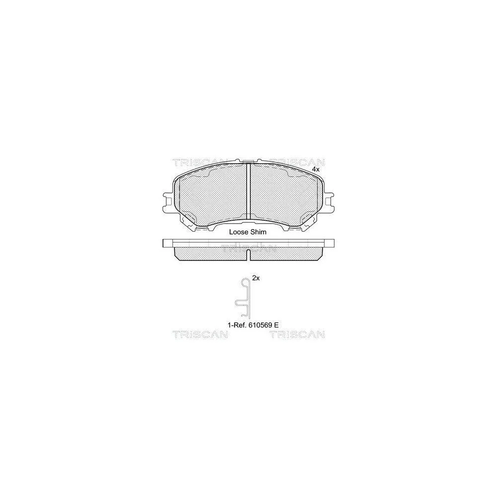 Комплект тормозных колодок дискового тормоза TRISCAN 8110 14064 для NISSAN RENAULT, фото №1
