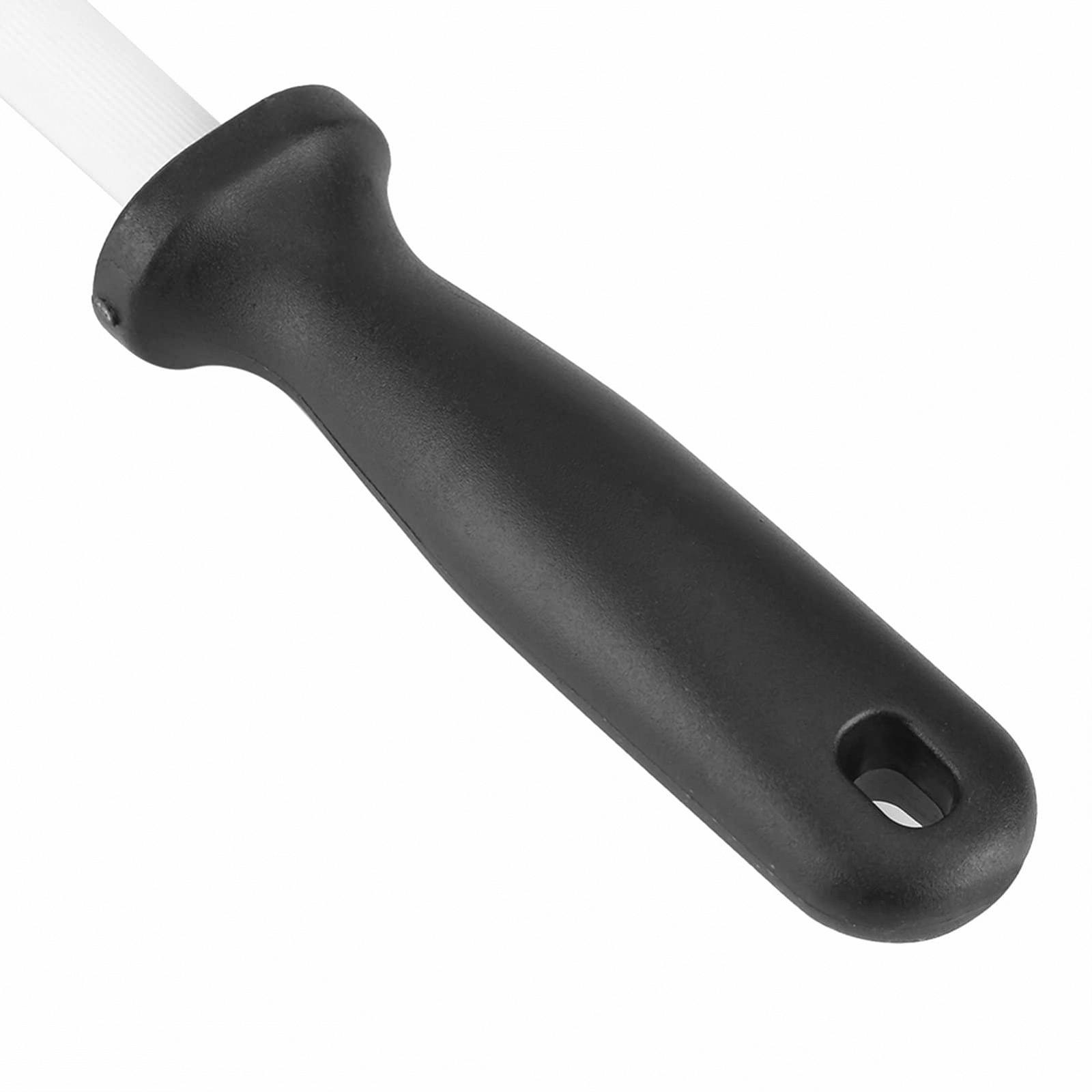 Мусат керамический Ceramic Sharpening Rod 8 дюймов высокая твердость ABS-ручка Black White, фото №3