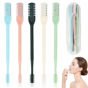 Інструмент для видалення волосся в носі з двостороннім лезом Чистка з обертаємим носовим ножем 5 шт. - Фото 1