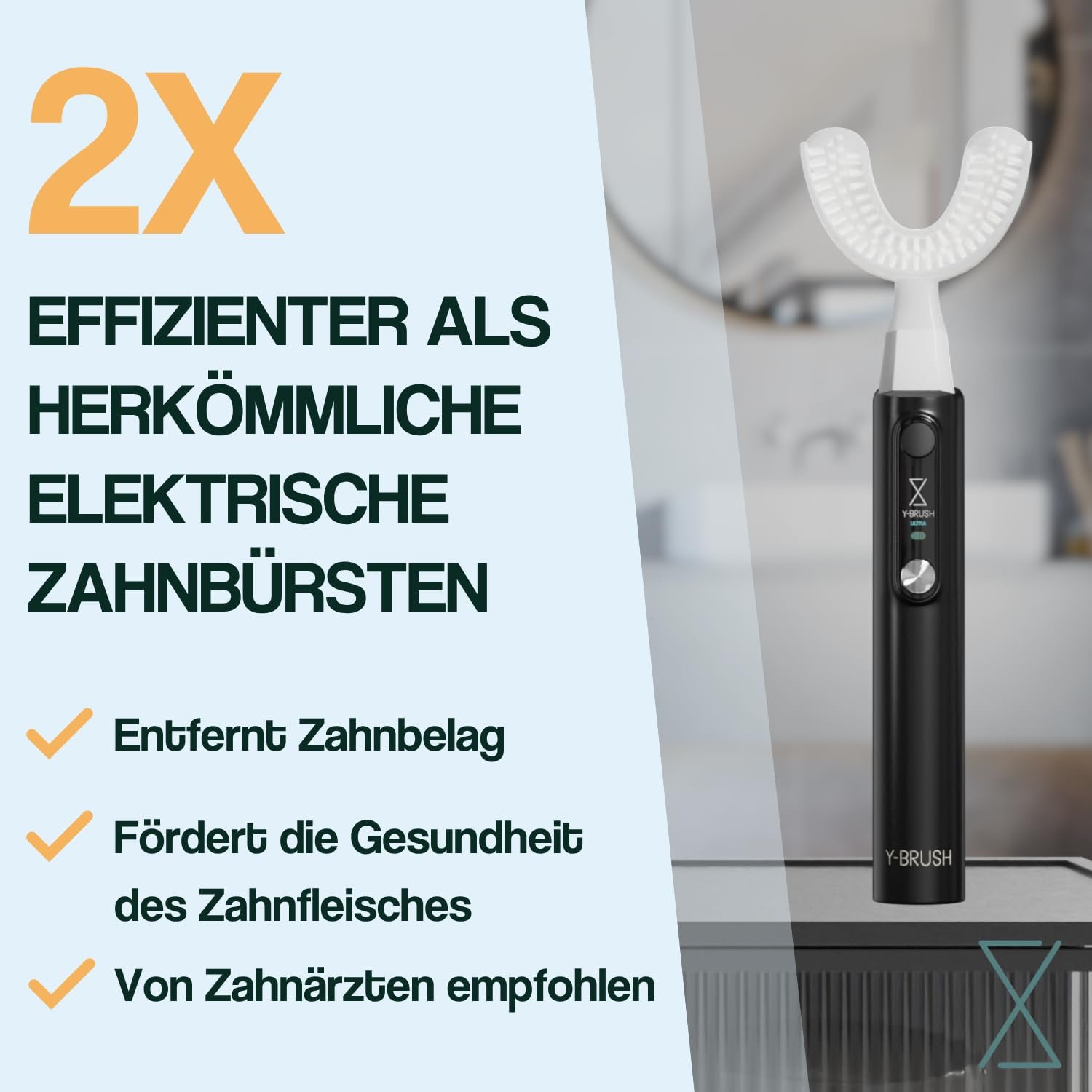 Електрична звукова зубна щітка Y-Brush Ultra автоматична з відбілюванням 6 місяців автономної роботи для дорослих, фото №4