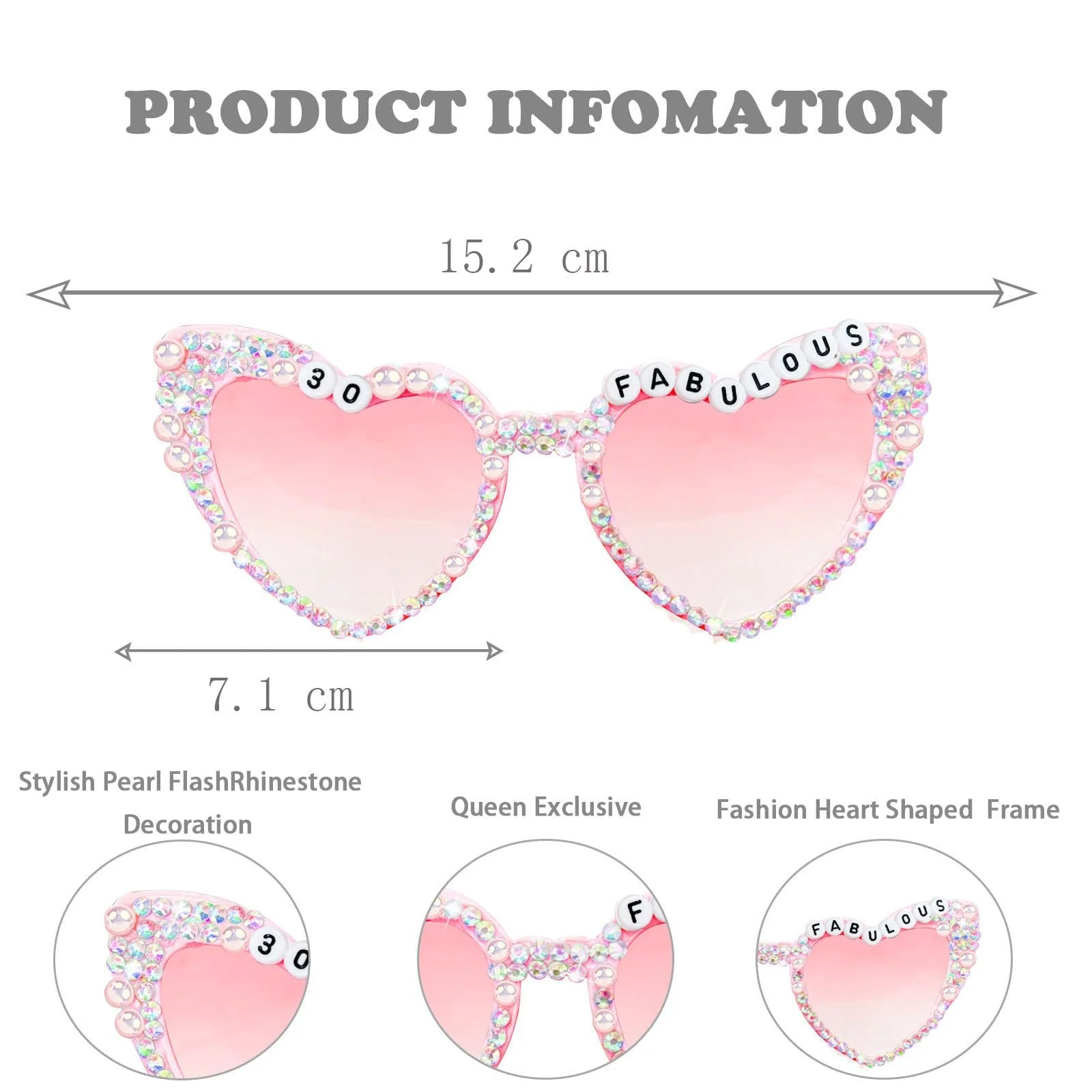 Очки Тип Topfunyy 30th Birthday Белые, фото №2