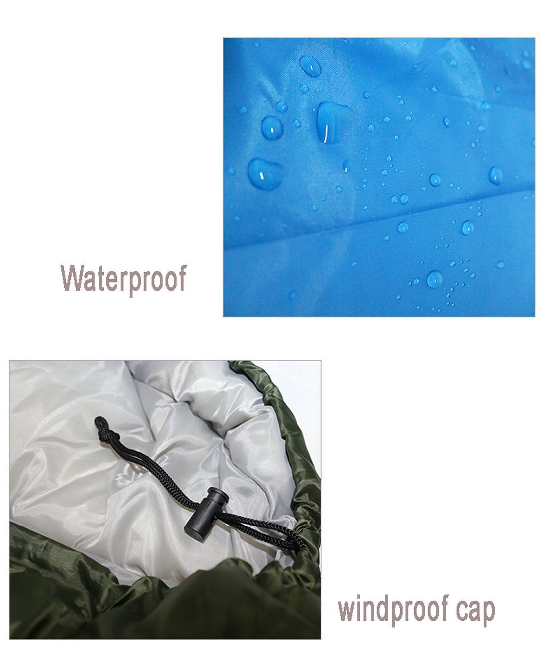 Спальний мішок Suyi Waterproof Portable Rectangle для подорожей походів кемпінгу розкладений розмір 180см+30см*75см синій, фото №4