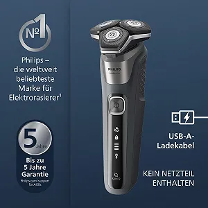 Електробритва Philips Series 5000 S5887/13 SkinIQ Карбоновий сірий synthetic.ua - Фото 1