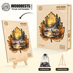 Деревянный пазл Golden Hoof Print 235 деталей для взрослых в подарочной коробке декор для стен synthetic.ua - Фото 1