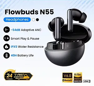 Навушники HAYLOU Flowbuds N55 Black LDAC Hi-Res Audio 54dB ANC IPX5 - Фото 1