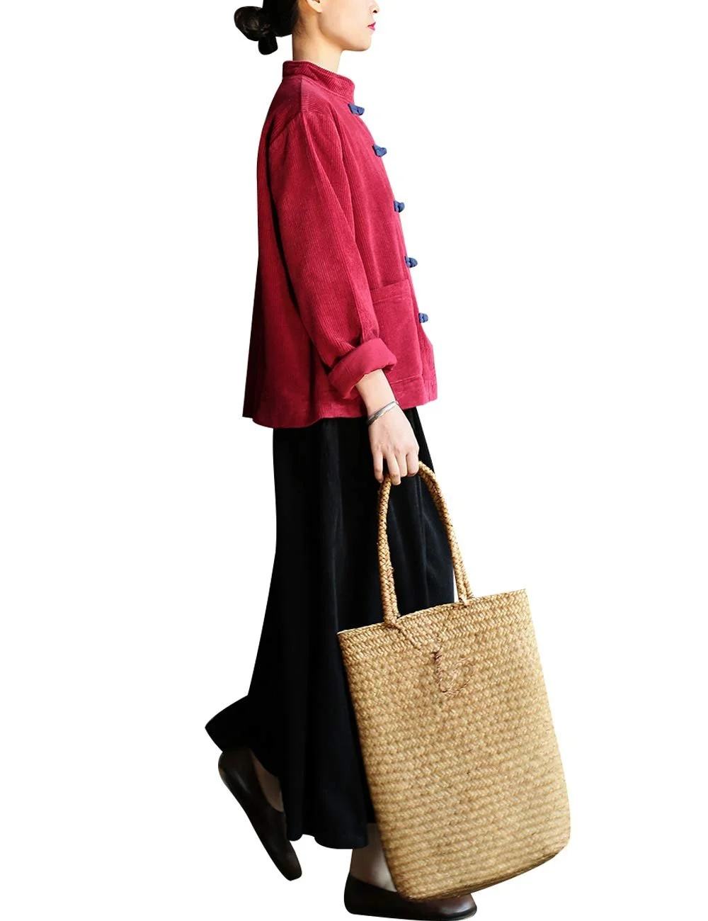 Жіноче пальто Youlee Весняне Стійка комір Вінтажний вельветовий, фото №3 Жіноче пальто Youlee Весняне Стійка комір Вінтажний вельветовий, фото №3