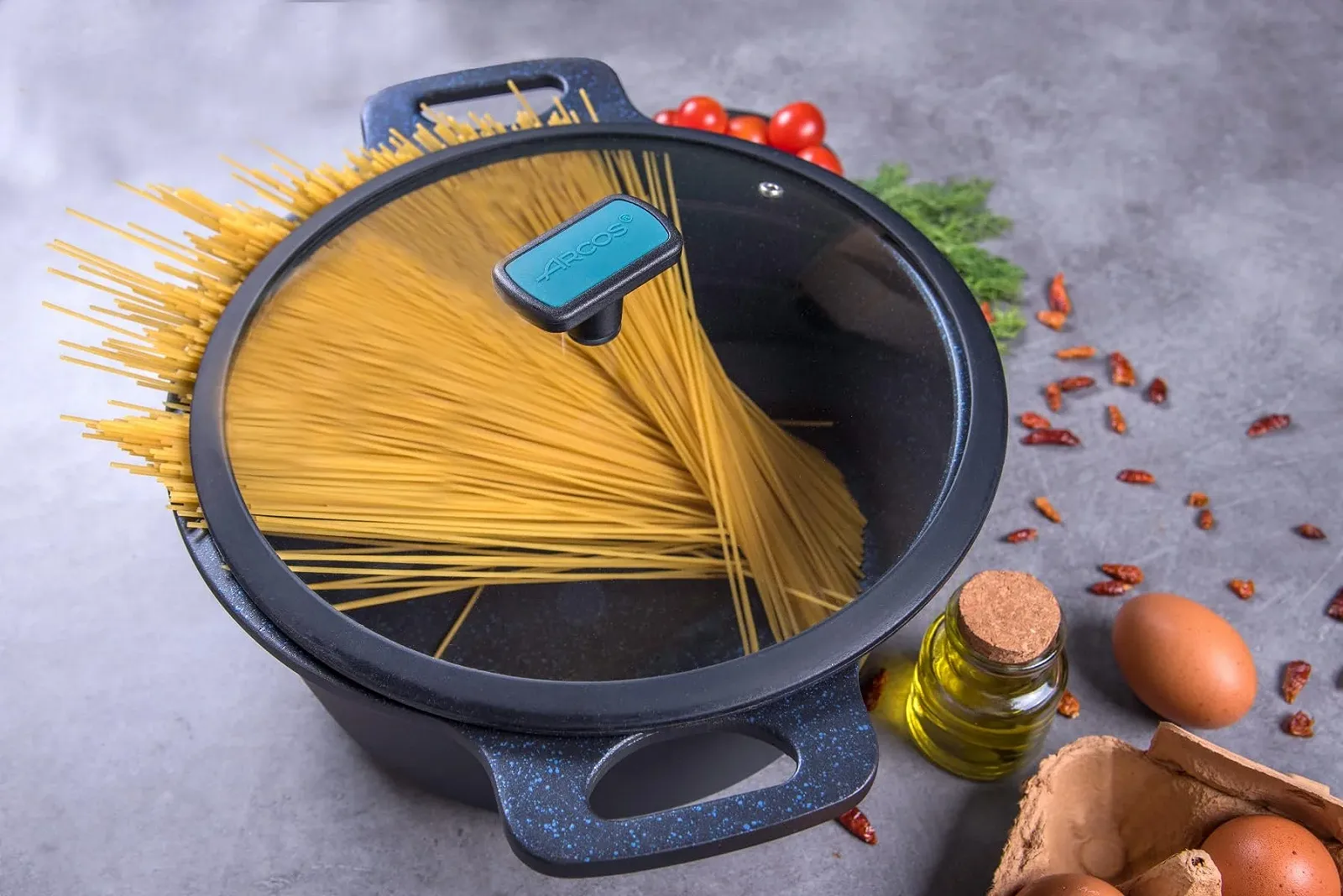 Каструля Arcos Thera Антипригарна 32 см 9,3 л Литий алюміній Чорна та синя, фото №4