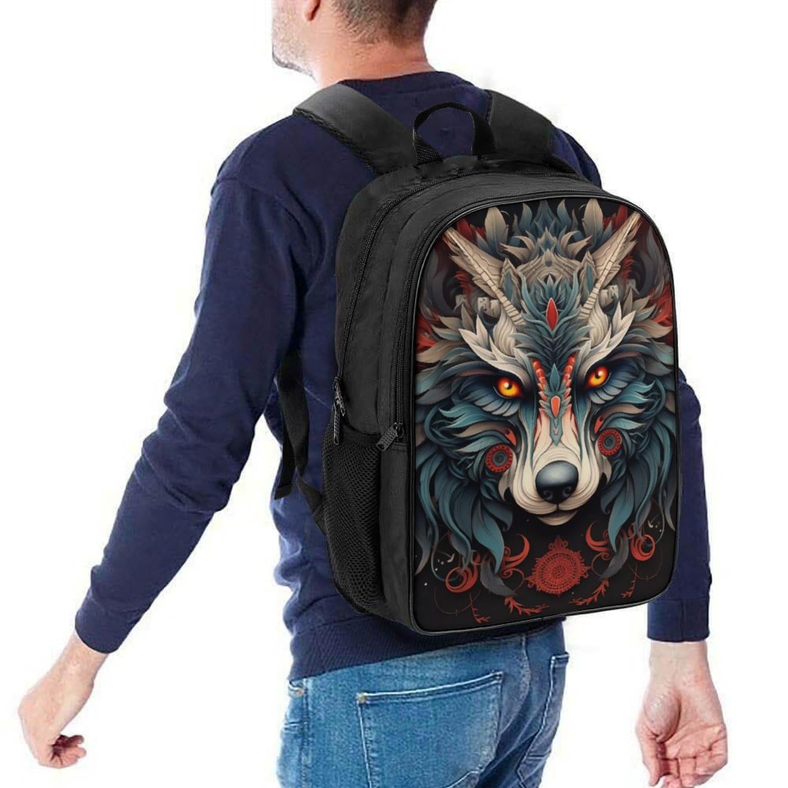 Шкільний рюкзак DPEOANEBN Wolf для дівчаток-підлітків, шкільний ранець для початкової школи, дитяча шкільна сумка, повсякденний рюкзак, 40x28x16 см, фото №5