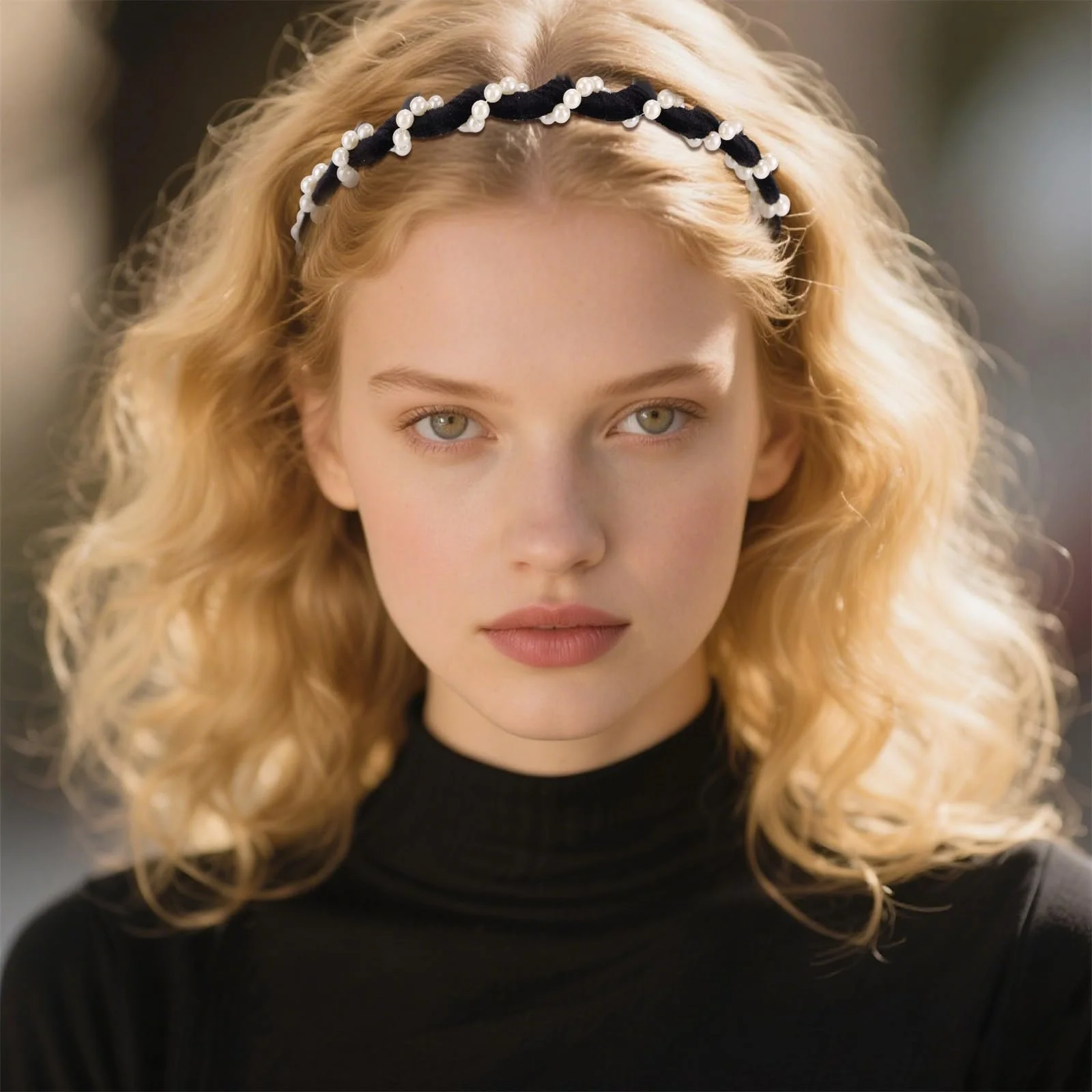 Набір вінтажних перлинних обручів для волосся (3 штуки), фото №5