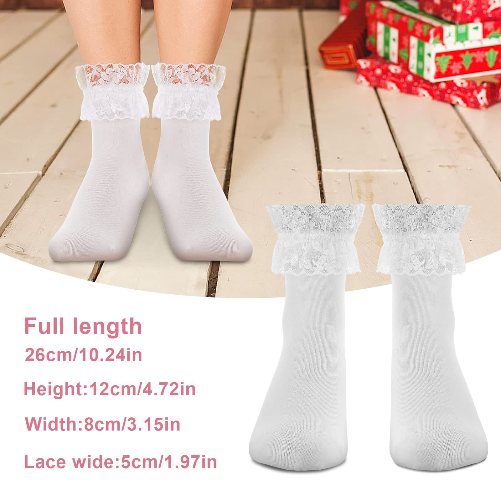 Шкарпетки Sibba Ruffle Liners Lace 1 пара Kawaii Ruffle Crew, фото №4