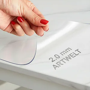 Скатертина-плівка Artwelt 2.0 мм прозора ПВХ 160 см x 90 см - Фото 1