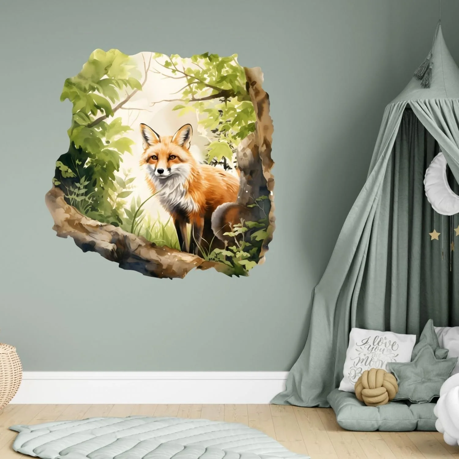 Наклейка на стіну 254 Fox in the Forest 500 x 500 мм, фото №5