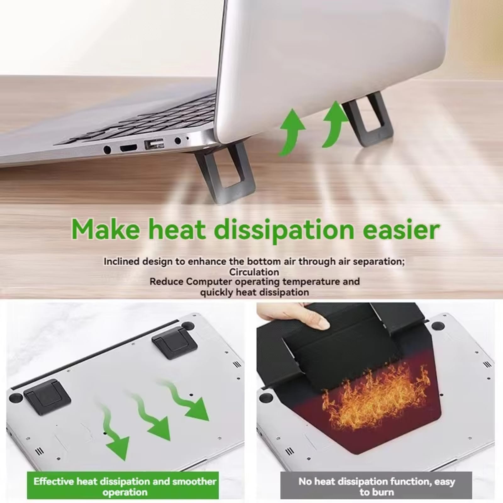 Складная подставка для ноутбука Портативный держатель для ноутбука Регулируемая охлаждающая подставка для планшета Термостойкая подставка, 2 шт, фото №5 Складная подставка для ноутбука Портативный держатель для ноутбука Регулируемая охлаждающая подставка для планшета Термостойкая подставка, 2 шт, фото №5