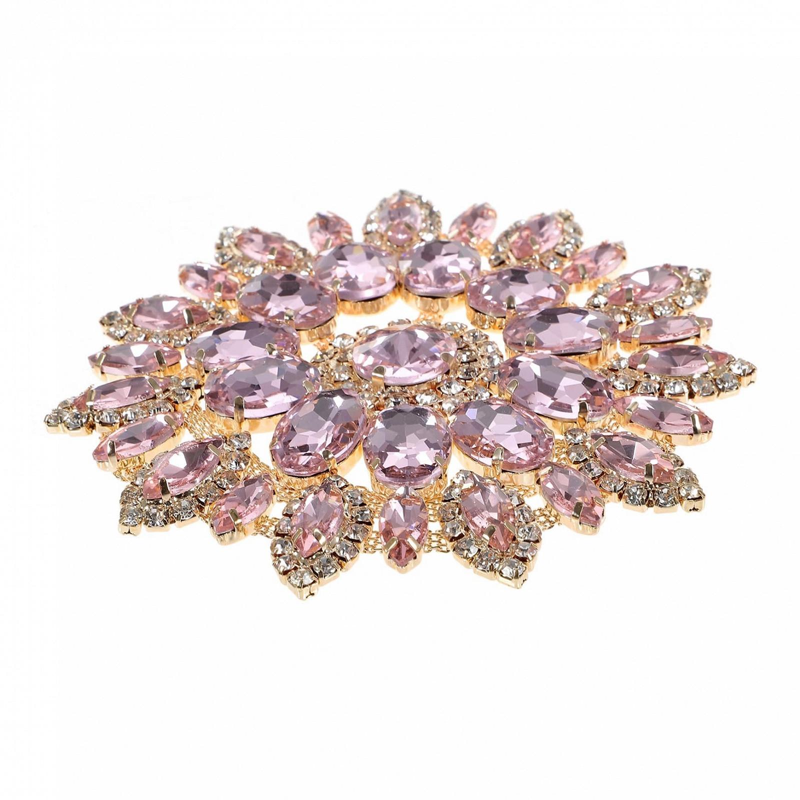 Нашивка со стразами Operitacx 2 шт., Разноцветные цветочные аппликации для украшения пиджаков, сумок и свадебных платьев с золотой основой, фото №2