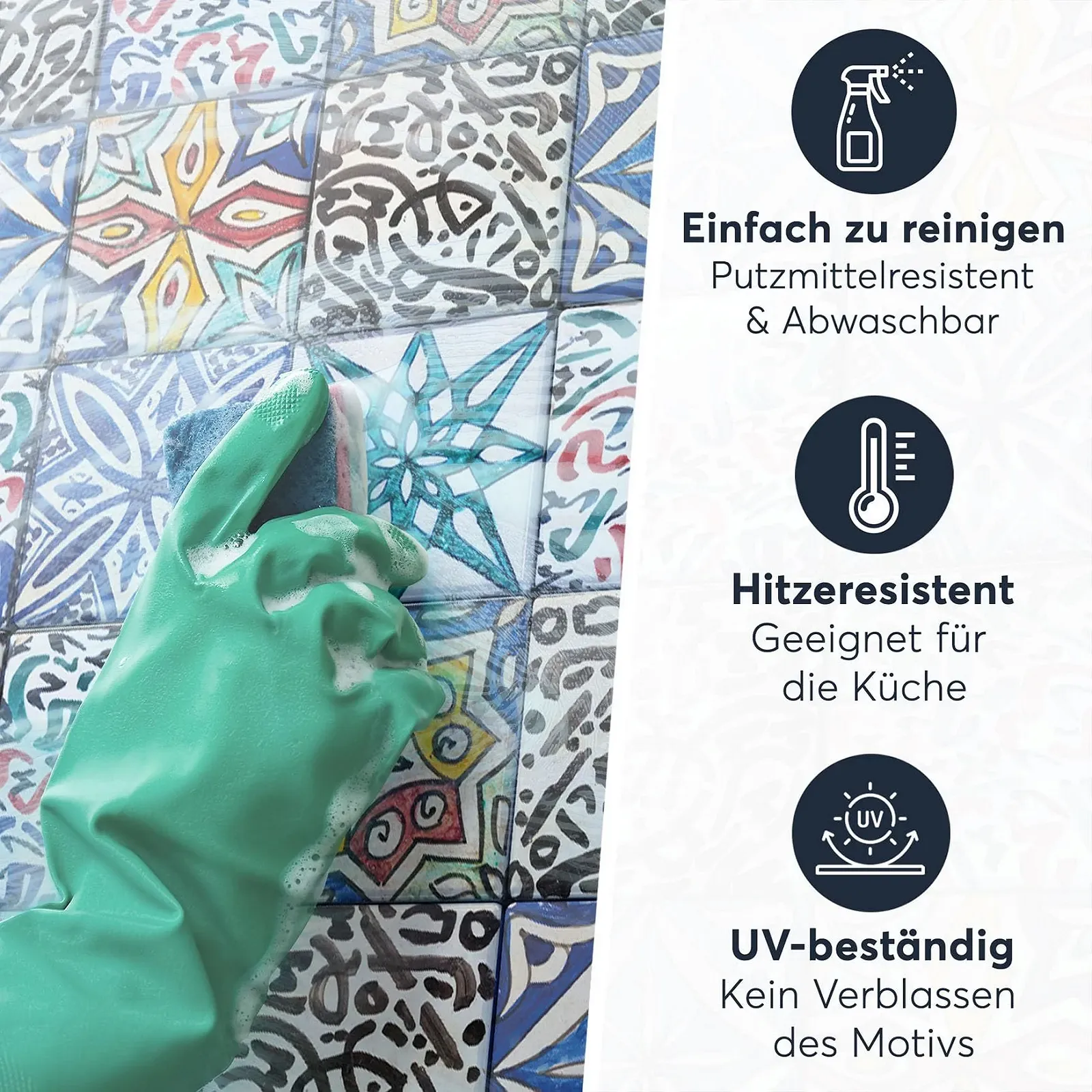 Наклейки на плитку creatisto Africa Mosaic Мозаїка Самоклейні 15 x 15 см 9 шт., фото №6