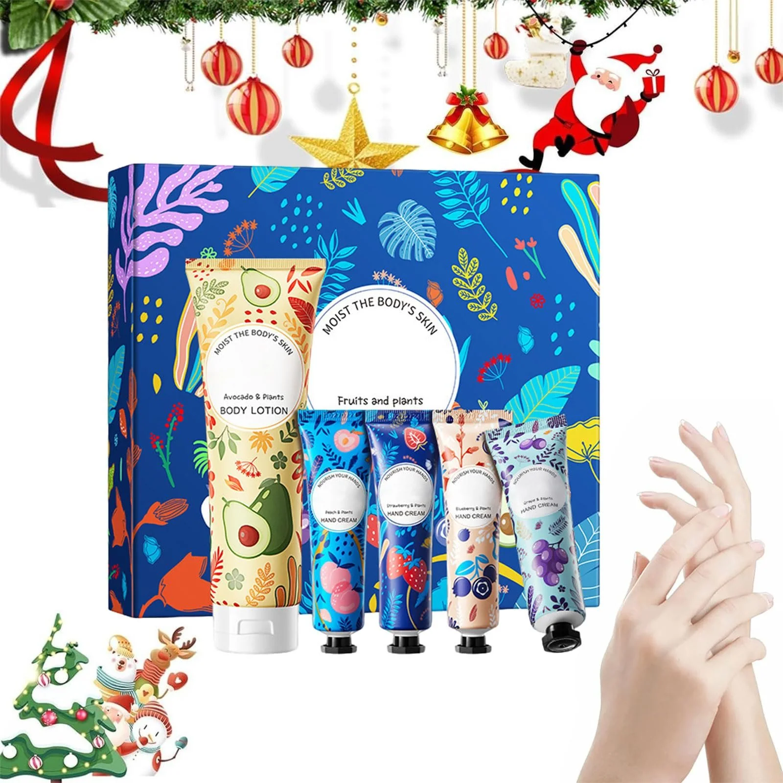 Рождественский подарочный набор, Крем для рук для сухой кожи, Увлажняющий крем для рук для женщин и мужчин, Рождественский подарочный набор кремов для рук, Увлажняющий крем для рук, 5 штук, фото №8
