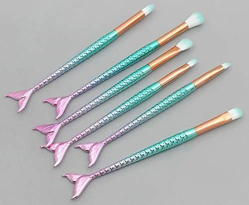 Набір пензлів для макіяжу Gshy, 6 штук, русалка, для очей, фото №4