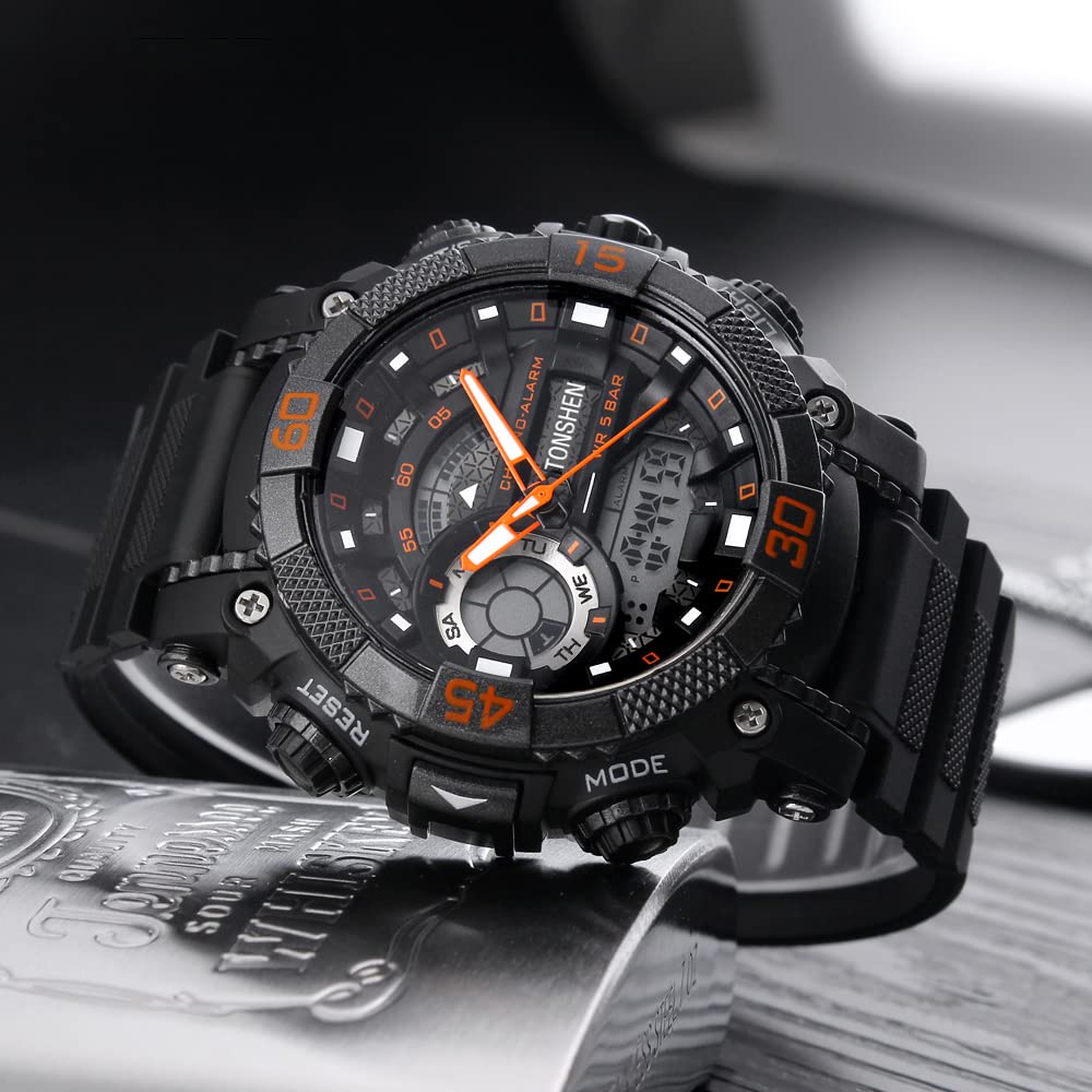 Годинник TONSHEN Quartz LED Силіконовий Чорний, фото №7