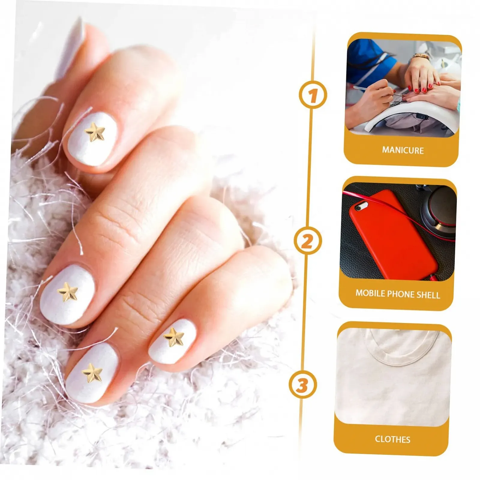 Прикраса для нігтів Метал Pentagram Mikinona 200 шт, фото №9