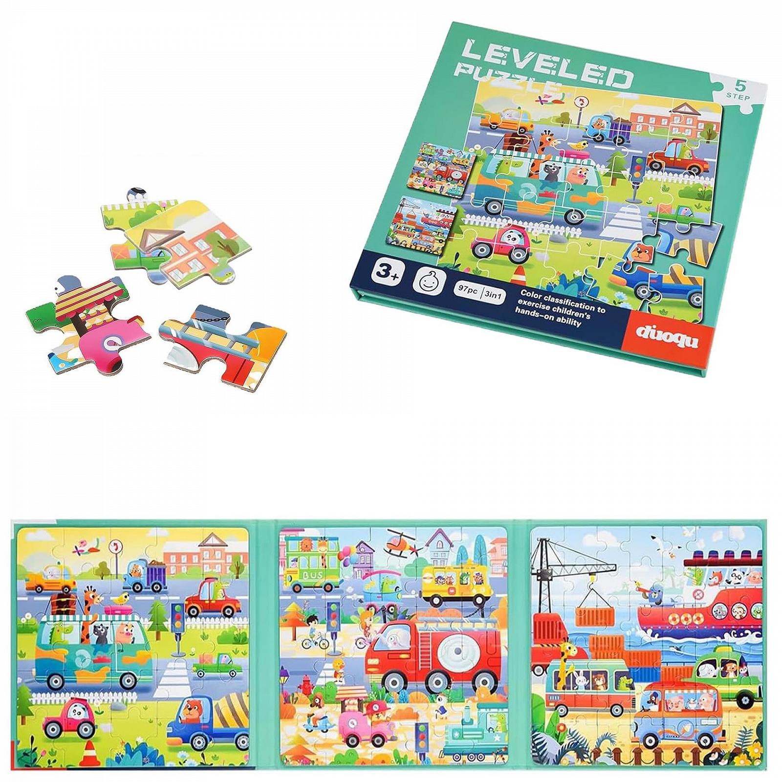 Магнитный пазл Traffic 3-в-1 25-30-42 детали, фото №1