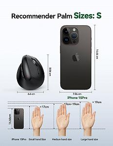 Миша TECKNET Mini, 2.4G Бездротова Вертикальна Ергономічна для Маленьких Рук, 4800 DPI, 5 рівнів DPI, 6 кнопок, Оптична synthetic.ua - Фото 1