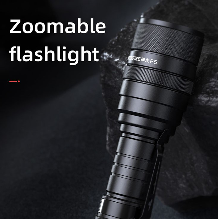 Фонарик ручний акумулятор з зумом F5 SuperFire 1100 Lumen IP43, фото №4