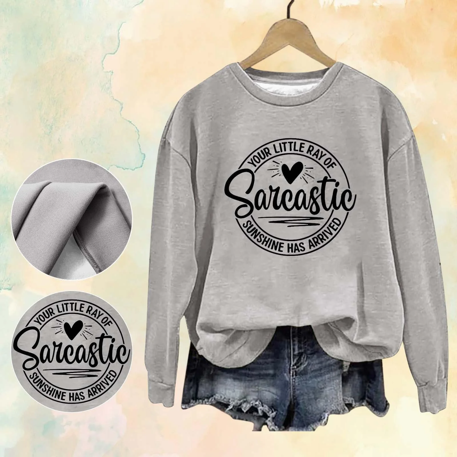 Жіноча великого розміру М'яка Толстовка з довгими рукавами Your Little Of Sarkastic Sunshine Has Arrived, фото №6