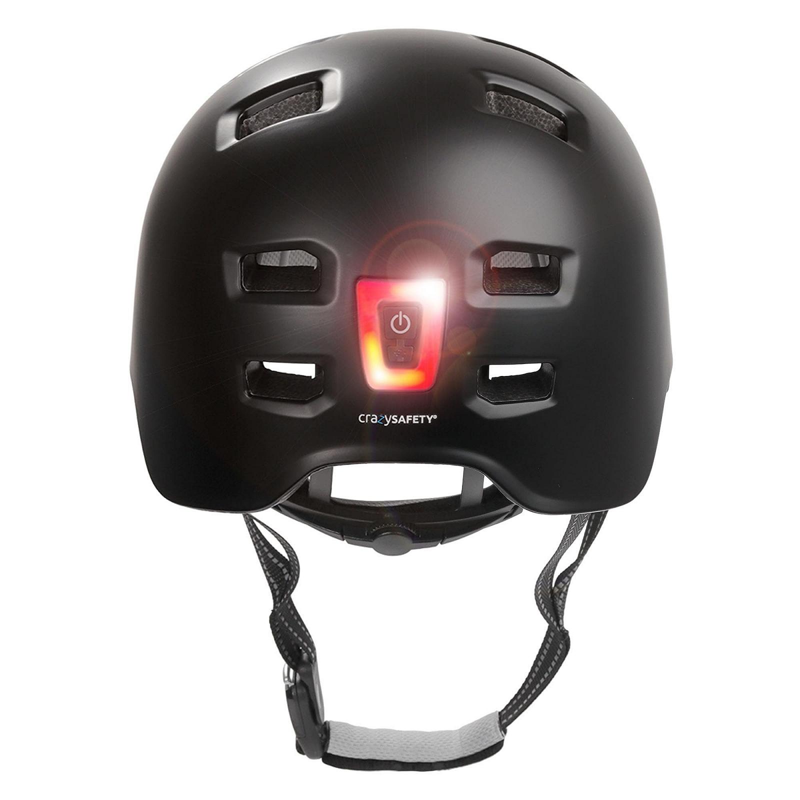Шолом велосипедний Crazy Safety Vertigo Matt Black з переднім і заднім ліхтарем USB, M 54-57 см, фото №4