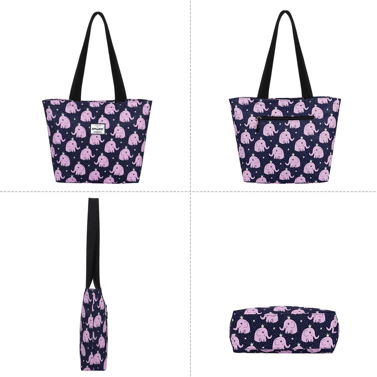 Сумка HAWEE шопер жіноча з блискавкою слон рожевий, фото №2