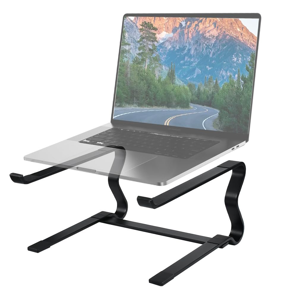 Подставка для ноутбука металлическая Настольная подставка для ноутбука Держатель для MacBook Черный Держатель для ноутбука Совместим с ноутбуками 10-17,6 дюймов, фото №8