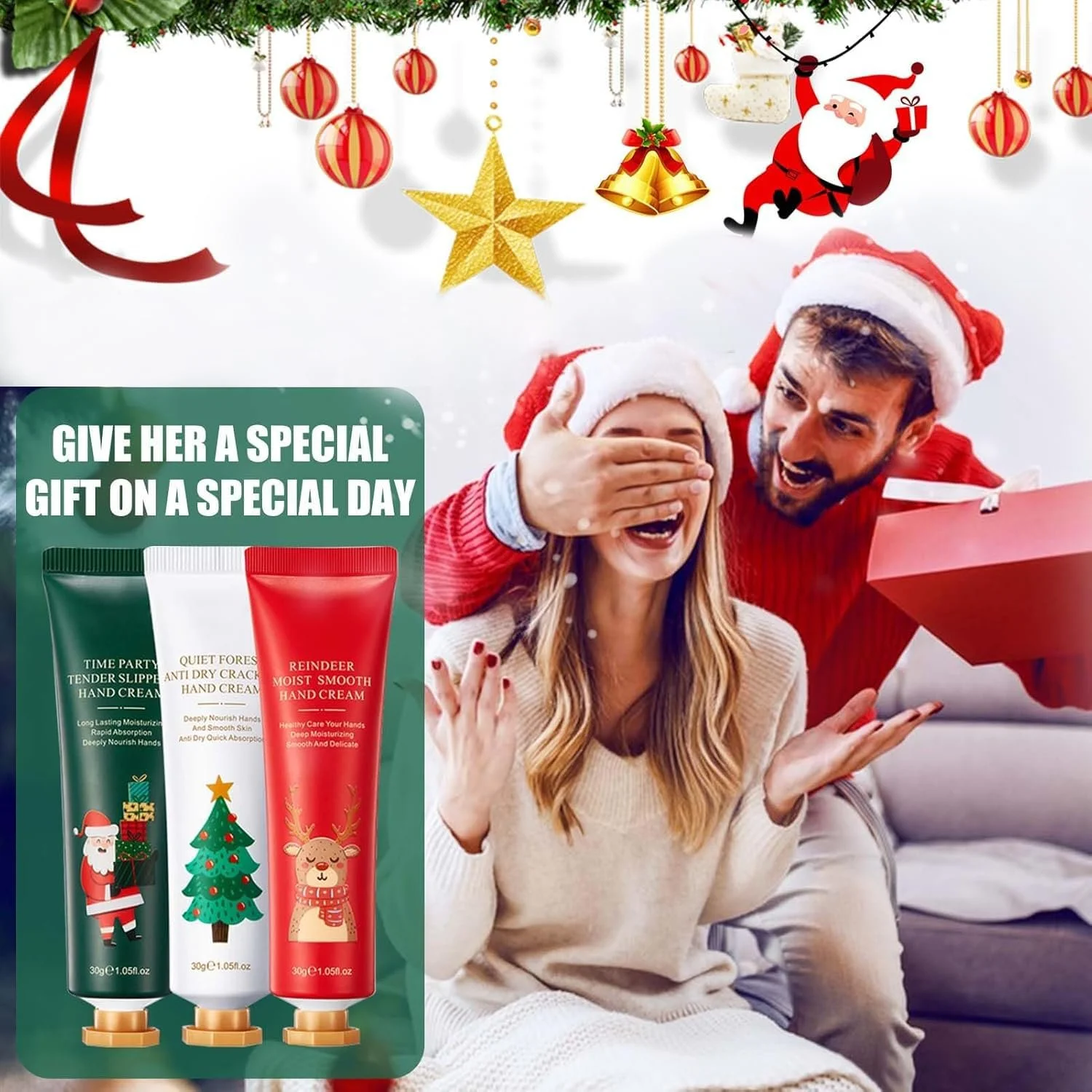 Набір міні-кремів для рук 3 шт, Різдвяний міні-набір кремів для рук для дуже сухої шкіри, фото №7