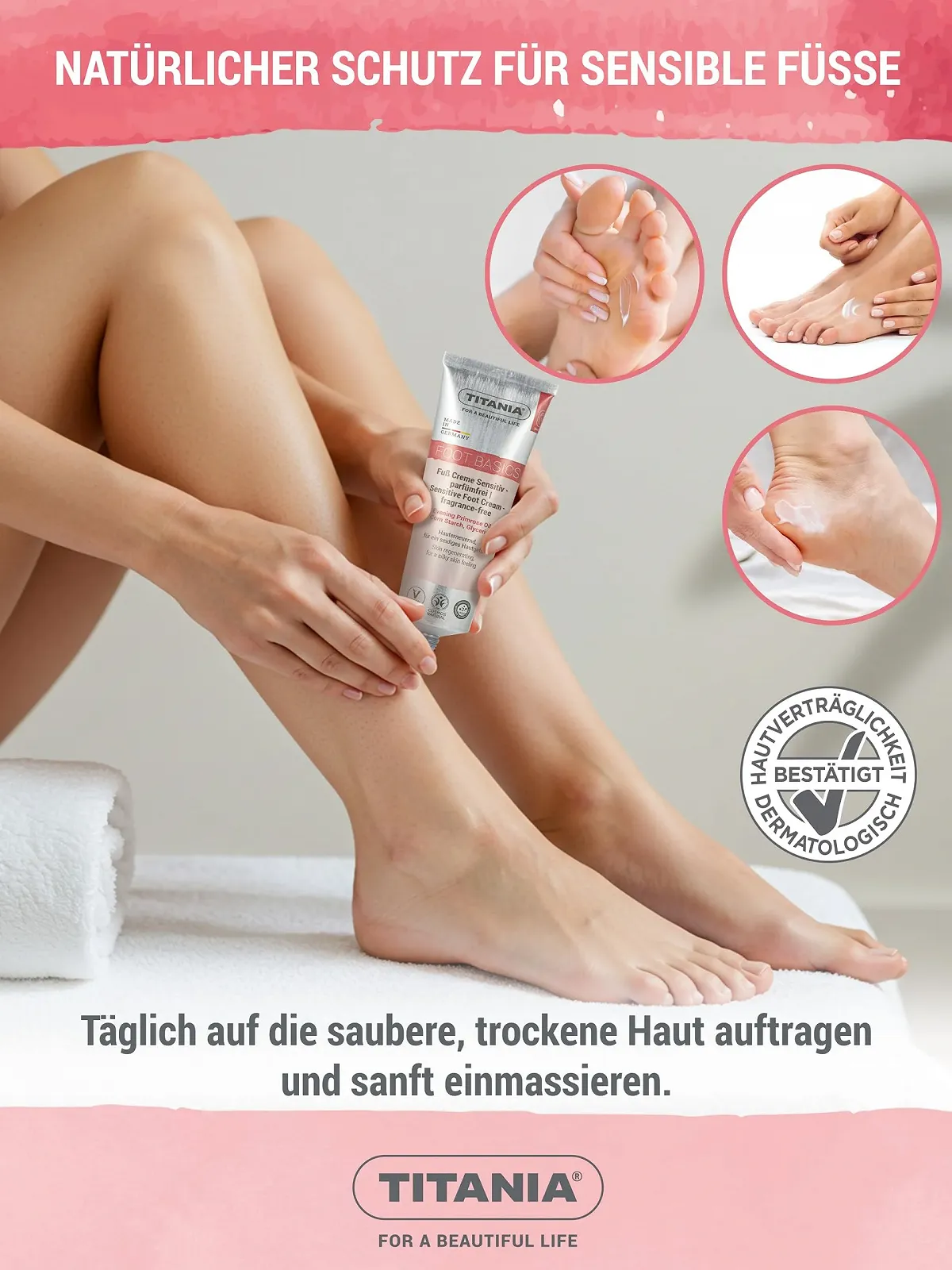 Крем для ног TITANIA Sensitive для чувствительной кожи 100 мл, фото №3