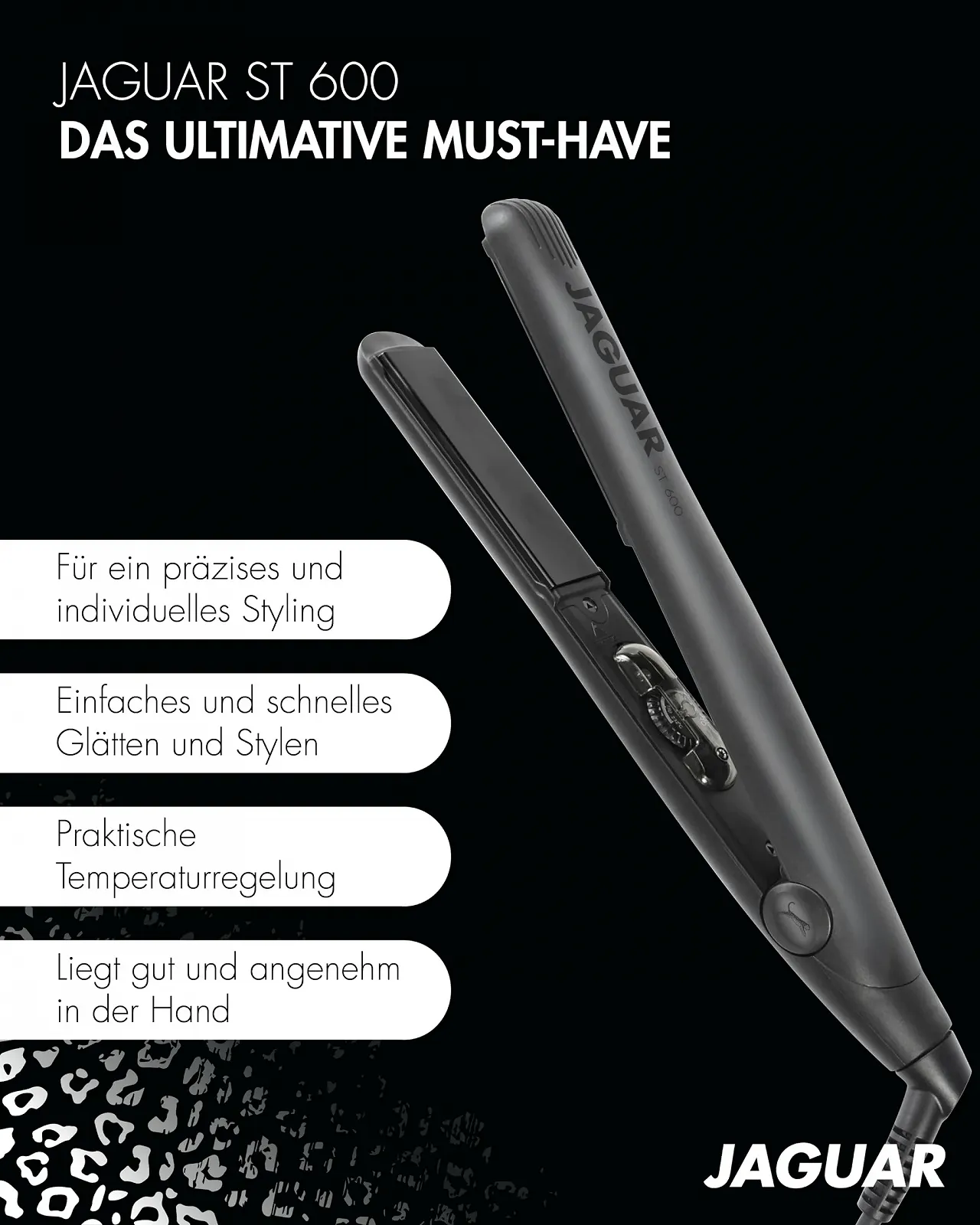 Випрямляч для волосся JAGUAR ST600 Professional 120-230 °C Чорний, фото №2