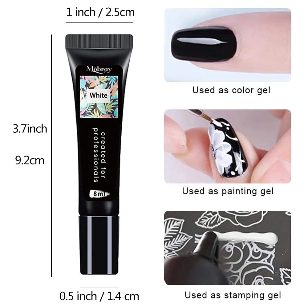 Гель-лак для ногтей INNICON Набор со штампами, УФ-гель-лак, штамп, скребок для ногтей, 6 штук Гель для стемпинга + штамп + скребок - Набор ручек для ногтей, фото №3