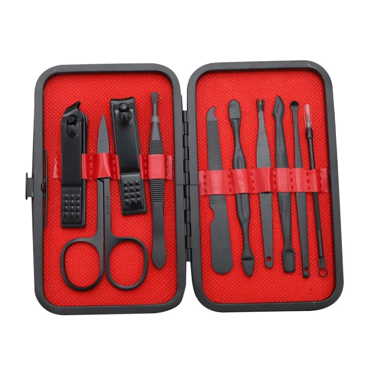 Набор кусачек для ногтей PACKOVE, нержавеющая сталь, черный, фото №1