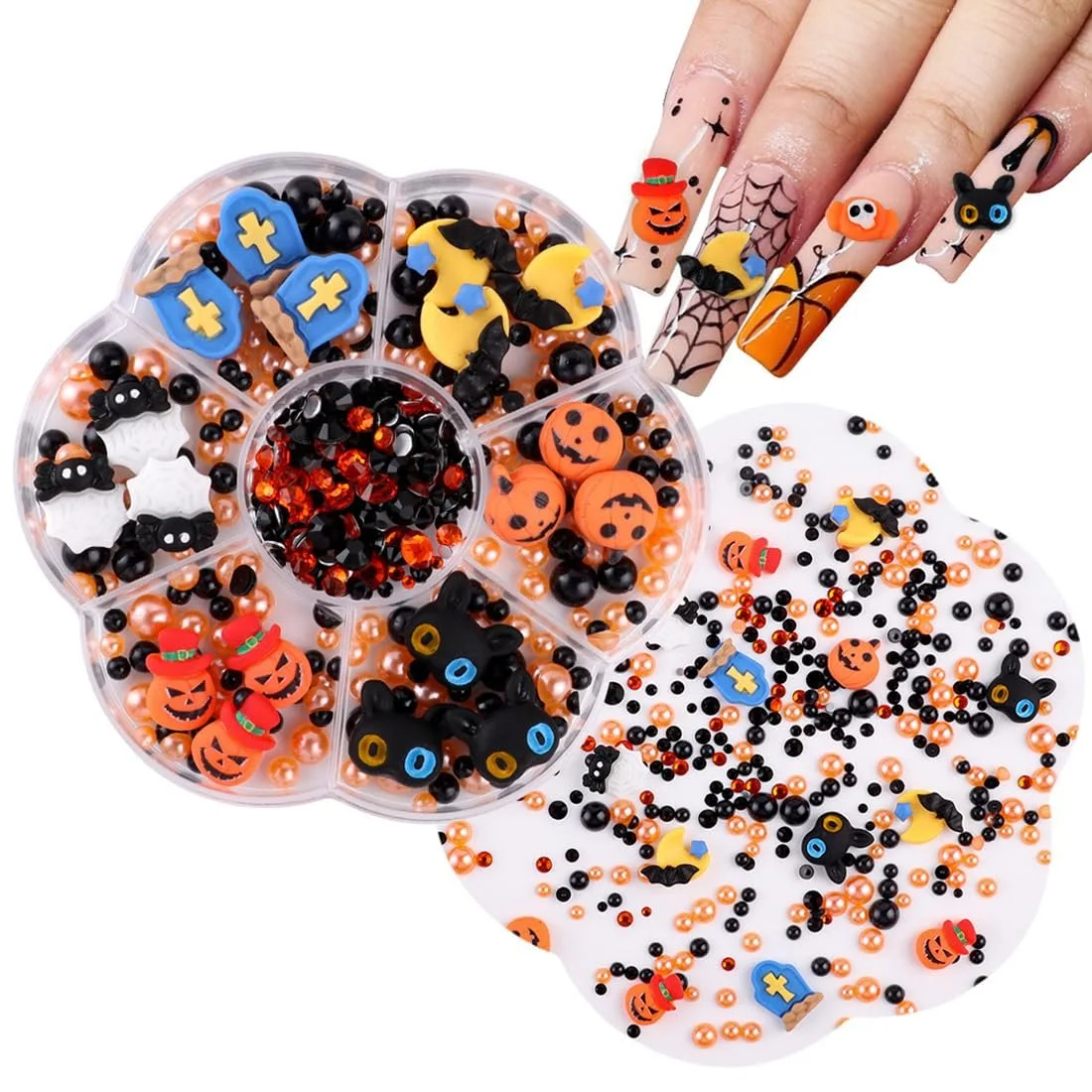 Прикраса для нігтів 3D на Хелловін (1 коробка) Ретро, фото №1