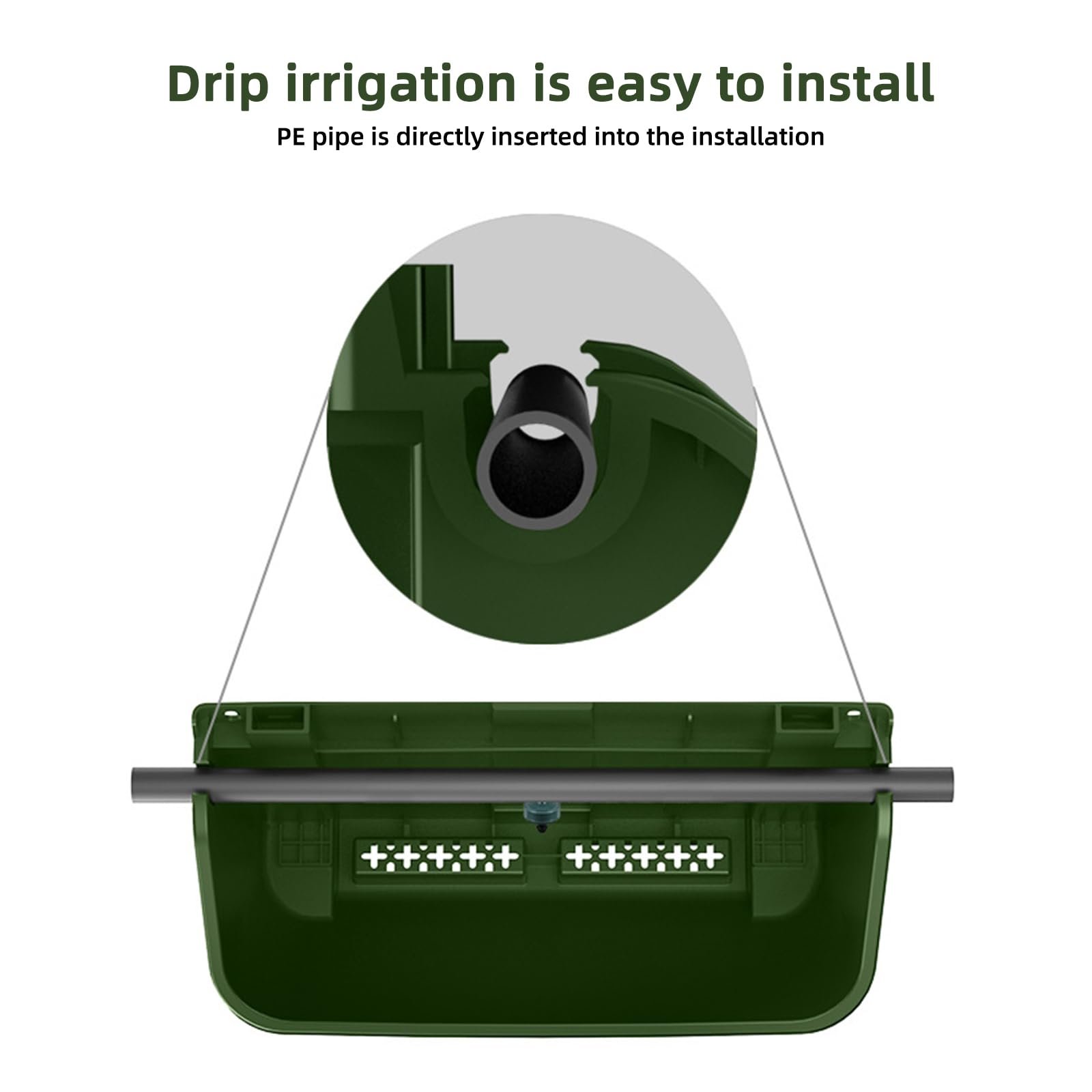 Вертикальний настінний органайзер для рослин 18 кишень пластиковий з автополивом чорний, фото №9