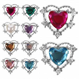 Стразы для ногтей FRCOLOR Сердцевидные 20 шт. Разноцветные - Фото 1