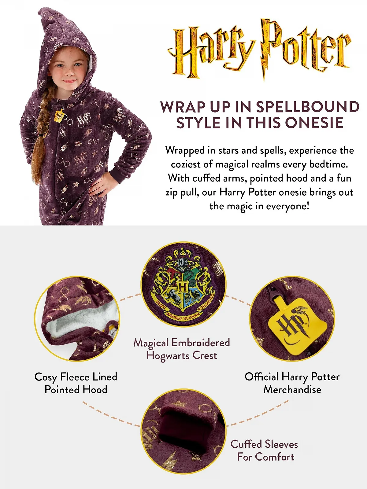 Комбинезон Harry Potter Hogwarts Gryffindor для девочек, от 5 до 13 лет, официальный мерчандайз, фото №5 Комбинезон Harry Potter Hogwarts Gryffindor для девочек, от 5 до 13 лет, официальный мерчандайз, фото №5