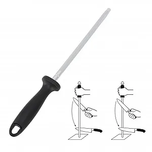 Мусат для ножів вуглецева сталь з пластиковою ручкою Black synthetic.ua - Фото 1