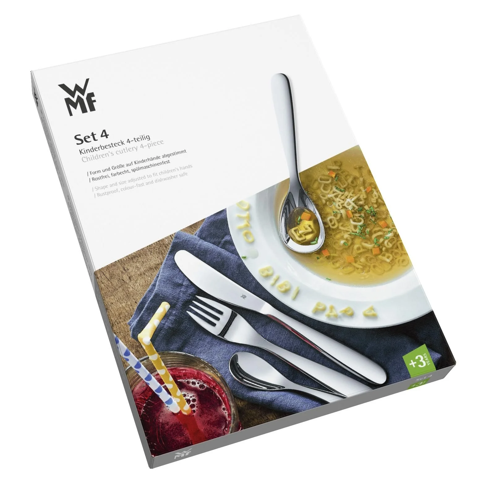 Дитячі столові прибори WMF Safari, 4 предмети, від 3 років, нержавіюча сталь Cromargan полірована, можна мити в посудомийній машині, фото №6