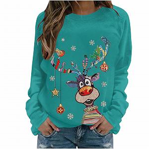 Жіночий світшот з різдвяним принтом Різдвяний джемпер - Фото 1