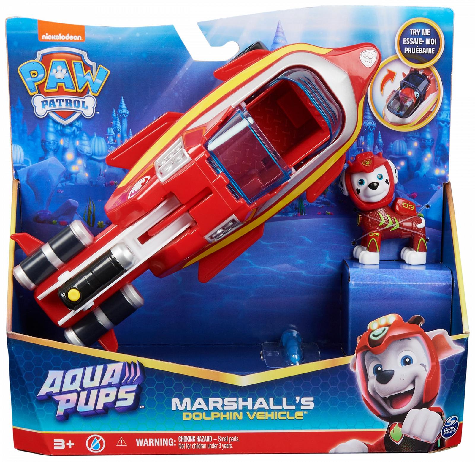 Іграшкова машинка Тип Базовий Автомобіль PAW Patrol Aqua Pups Модель Дельфін з фігуркою цуценяти Маршалла, фото №10 Іграшкова машинка Тип Базовий Автомобіль PAW Patrol Aqua Pups Модель Дельфін з фігуркою цуценяти Маршалла, фото №10