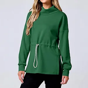 Кофта без капюшона осінньо-зимова з куліскою на талії synthetic.ua - Фото 1