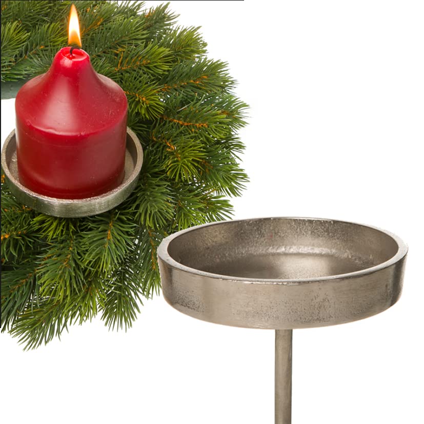 Подсвечник Алюминиевый Круглый 10 см Серебряный, фото №2