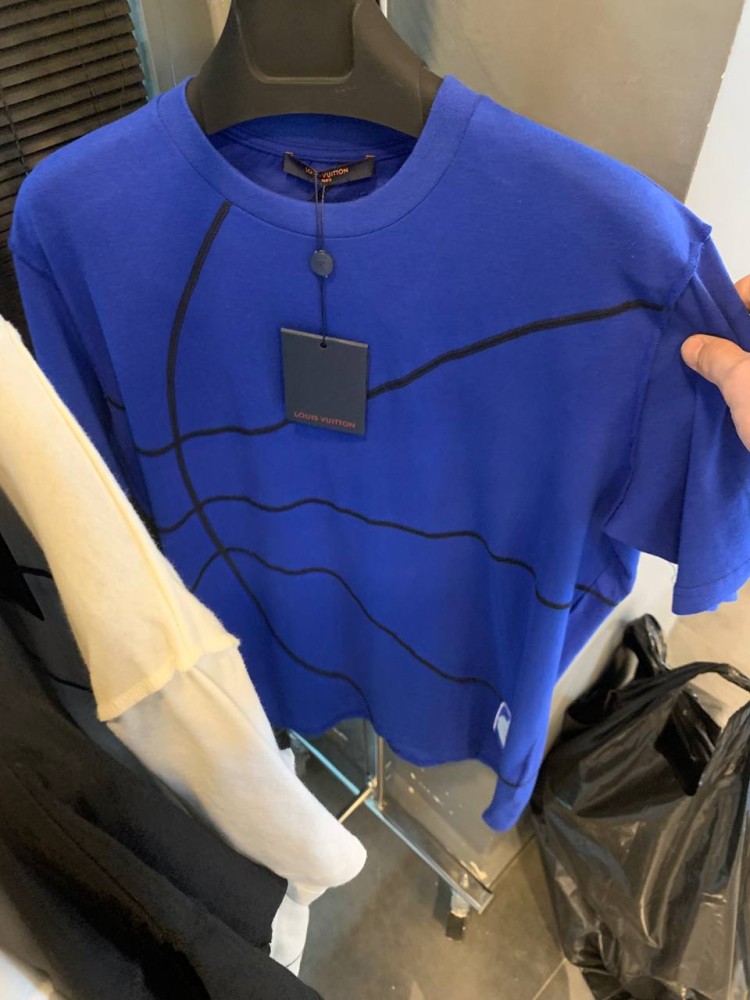 Синяя футболка Louis Vuitton NBA f501, фото №5