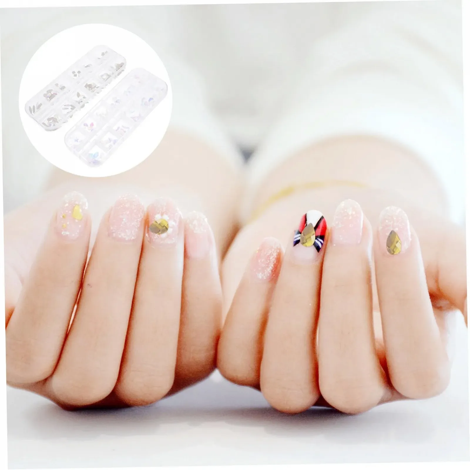 Стразы для ногтей POPETPOP декоративные в коробках, для маникюра, различных форм, для особых случаев и креативных дизайнов, фото №2